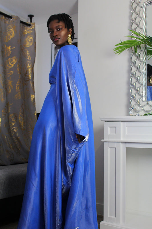 Robe Longue fluide Bleu - Opulent Shop
